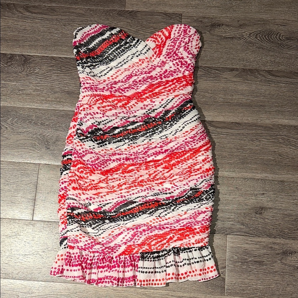 Lipstick London Multicolour Strapless Rouched Dress
